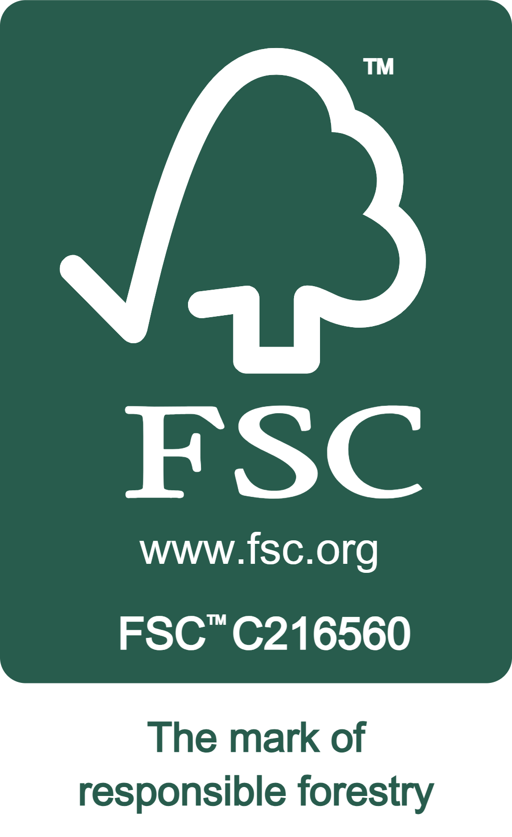 FSC Certifikat - Mark of responsible forestry