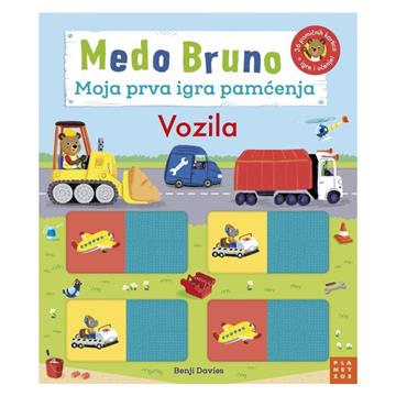 Knjiga Medo Bruno: Moja prva igra pamćenja - Vozila autora Benji Davies izdana 2022 kao tvrdi uvez dostupna u Knjižari Znanje.