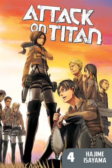 Knjiga Attack on Titan vol. 04 autora Hajime Isayama izdana 2013 kao meki uvez dostupna u Knjižari Znanje.