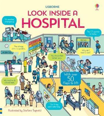 Knjiga Usborne Look Inside a Hospital autora Katie Daynes izdana 2019 kao tvrdi uvez dostupna u Knjižari Znanje.