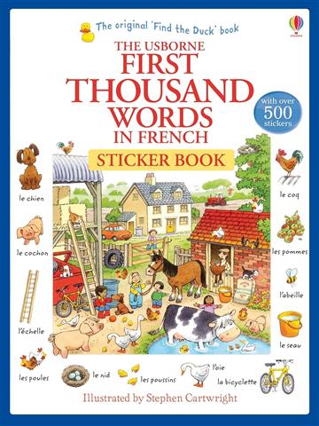 Knjiga First 1000 Words French Sticker autora Usborne izdana 2014 kao meki uvez dostupna u Knjižari Znanje.