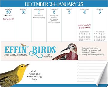 Knjiga Effin' Birds 2025 Weekly Desk Pad Calendar autora Grupa autora izdana 2024 kao meki dostupna u Knjižari Znanje.