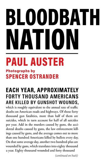Knjiga Bloodbath Nation autora Paul Auster izdana 2023 kao tvrdi uvez dostupna u Knjižari Znanje.