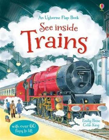 Knjiga Flap book See Inside Trains autora Usborne izdana 2014 kao tvrdi uvez dostupna u Knjižari Znanje.