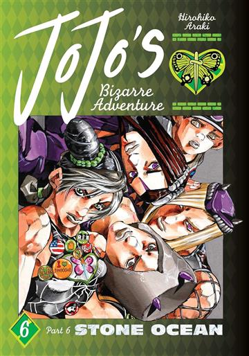 Knjiga JoJo's Bizarre Adventure, Part 6: Stone Ocean, Vol. 6 autora Hirohiko Araki izdana 2025 kao meki uvez dostupna u Knjižari Znanje.