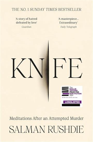 Knjiga Knife autora Salman Rushdie izdana 2025 kao meki uvez dostupna u Knjižari Znanje.