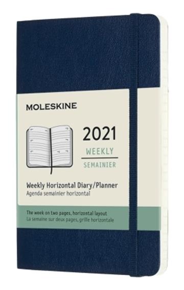 Moleskine 2021 Weekly Large Hardcover Horizontal Diary: Sapphire Blue 8053853606679