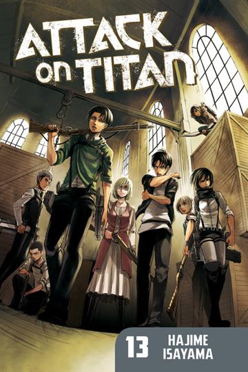 Knjiga Attack on Titan vol. 13 autora Hajime Isayama izdana 2014 kao meki uvez dostupna u Knjižari Znanje.