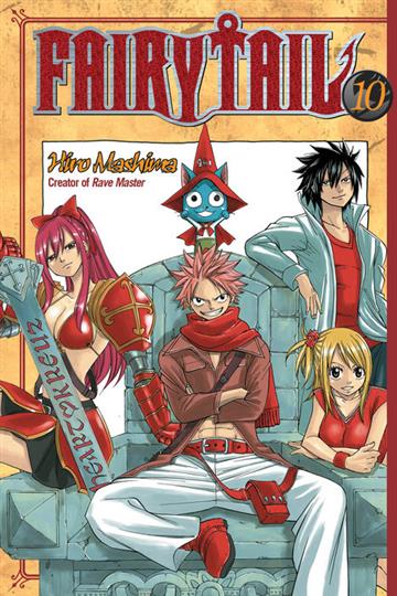Knjiga Fairy Tail, vol. 10 autora Hiro Mashima izdana 2012 kao meki uvez dostupna u Knjižari Znanje.