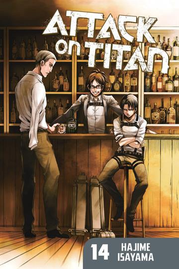 Knjiga Attack on Titan vol. 14 autora Hajime Isayama izdana 2014 kao meki uvez dostupna u Knjižari Znanje.