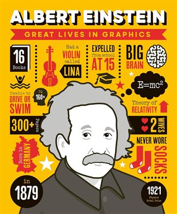 Knjiga Great Lives in Graphics: Albert Einstein autora  izdana 2021 kao tvrdi uvez dostupna u Knjižari Znanje.