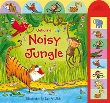 Knjiga Noisy Jungle autora Usborne izdana 2009 kao tvrdi uvez dostupna u Knjižari Znanje.