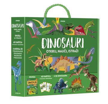 Knjiga Dinosauri: Otkrij, nauči, istraži autora Giulia Pesavento izdana 2022 kao meki dostupna u Knjižari Znanje.