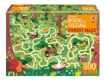 Knjiga Book And Jigsaw Forest Maze autora Usborne izdana 2023 kao meki uvez dostupna u Knjižari Znanje.