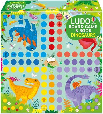 Knjiga Ludo Board Game Dinosaurs autora Usborne izdana 2022 kao tvrdi uvez dostupna u Knjižari Znanje.