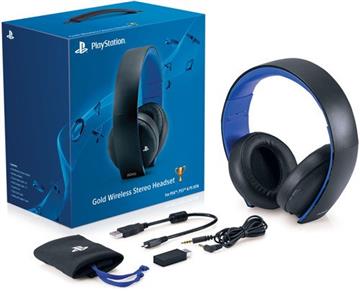 PS4 Wireless Gold Headset Black 711719455165