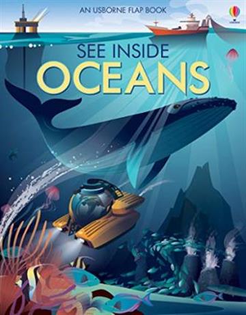 Knjiga Flap Book see inside Oceans autora Usborne izdana 2020 kao tvrdi uvez dostupna u Knjižari Znanje.