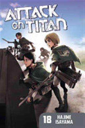 Knjiga Attack on Titan vol. 18 autora Hajime Isayama izdana 2015 kao meki uvez dostupna u Knjižari Znanje.