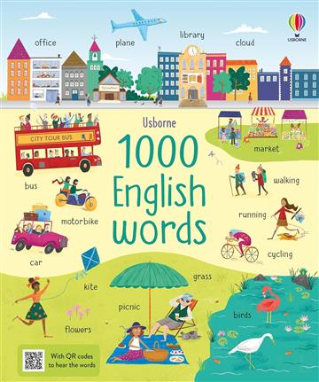 Knjiga 1000 English Words autora Usborne izdana 2021 kao tvrdi uvez dostupna u Knjižari Znanje.