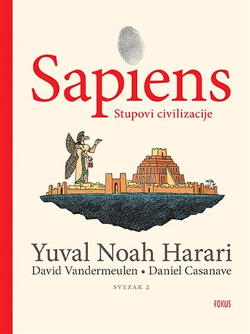 Knjiga Sapiens: Stupovi civilizacije autora Yuval Noah Harari, David Vandermeulen, Daniel Casanave izdana 2023 kao tvrdi dostupna u Knjižari Znanje.