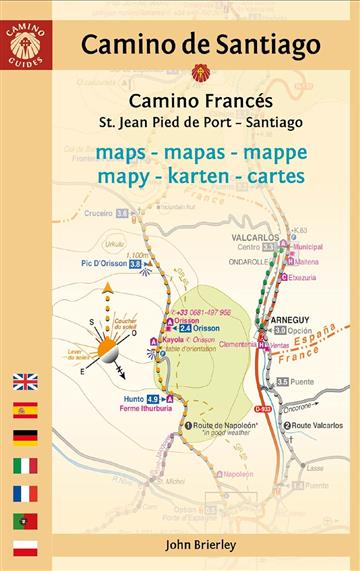 Knjiga Camino de Santiago Maps 15E autora John Brierley izdana 2023 kao meki dostupna u Knjižari Znanje.