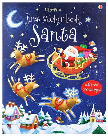 Knjiga First Sticker Santa autora Usborne izdana 2011 kao meki uvez dostupna u Knjižari Znanje.